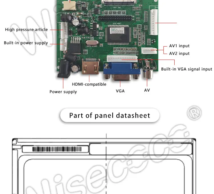 IPS Tela LCD 400 lêndeas Brilho VGA
