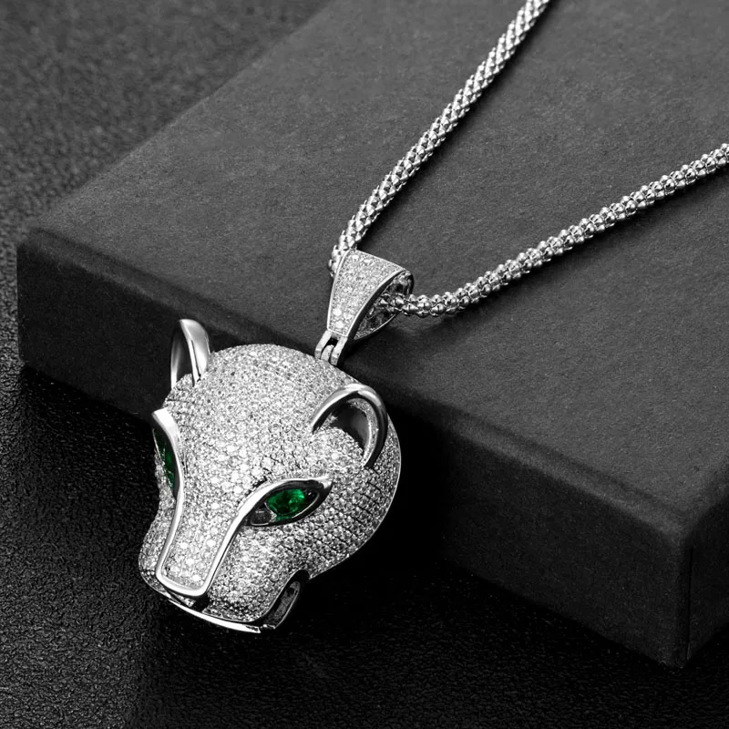 Zlxgirl jewelry Two size Trendy Leopard Designs pendant necklace jewelry of women men metal zirconia chain pendant free shipping