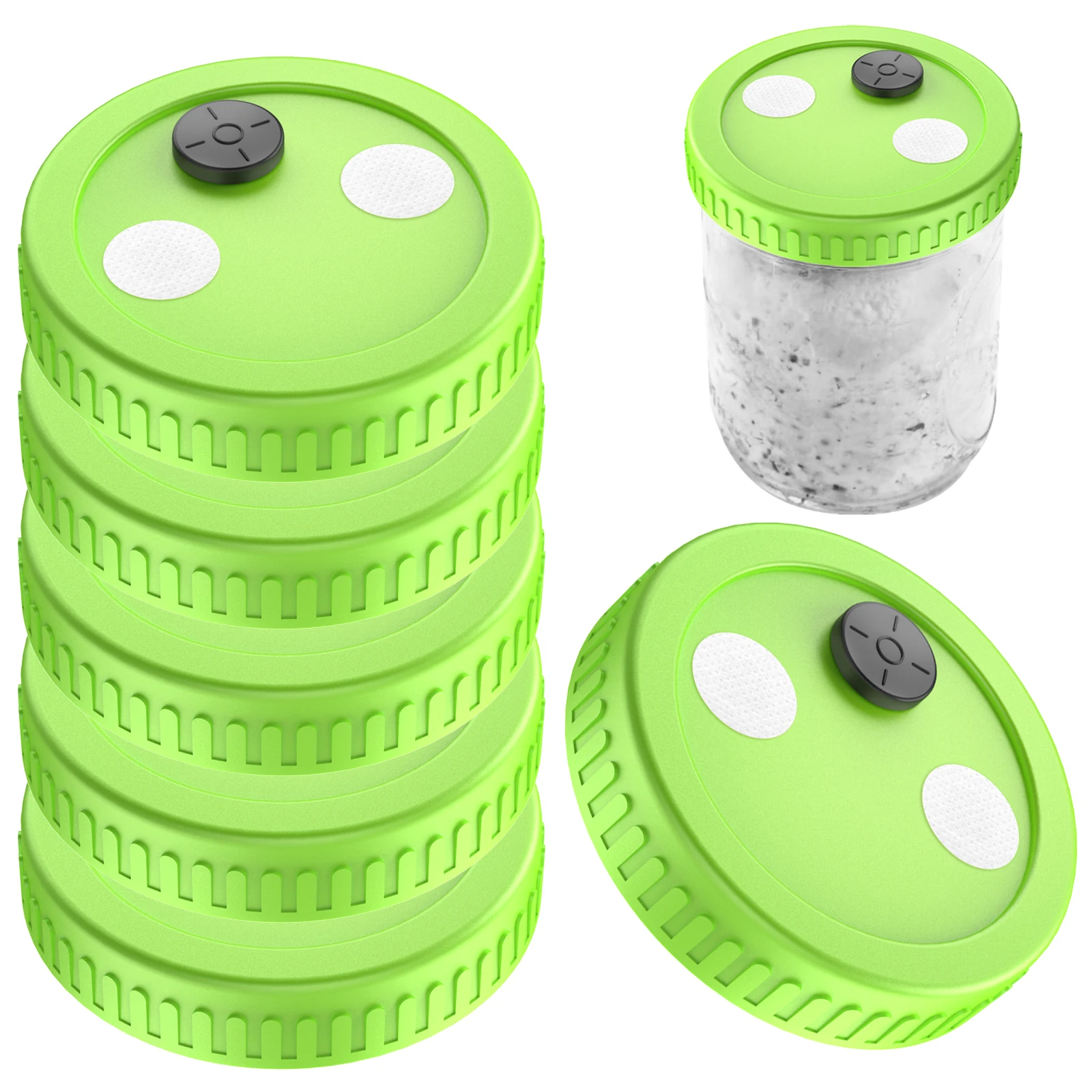 Liquid Culture Lids Autoclavable 86mm Wide Mouth Jar Lids Heavy Duty Injection Port Mushroom Cultivation