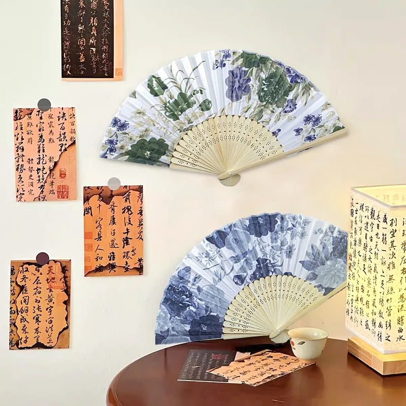 Wooden Silk Folding Fan Summer Decoration