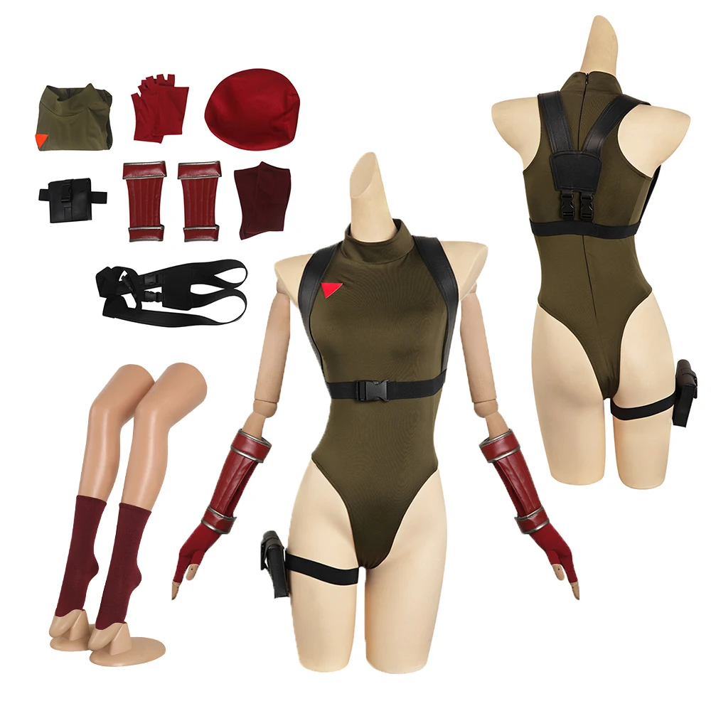 

Game Fighter 6 Cammy Cosplay Jumpsuit Hat Socks Disguise Adult Women Fantasia Outfits Halloween Carnival Party Role Play Costume