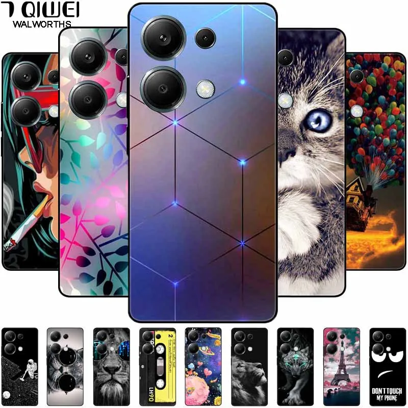 Per Xiaomi Poco M6 Pro 4G Custodia Antiurto In Silicone Morbido Tpu Paraurti Per Poco M6 Pro Global Cover Cat M6Pro Luxury Cute Cartoon