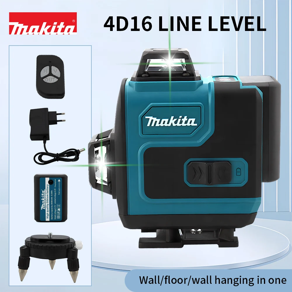 Laser Level Makita 16-Line 360 Horizontal Vertical Cross Green Light Wall-Mounted Portable