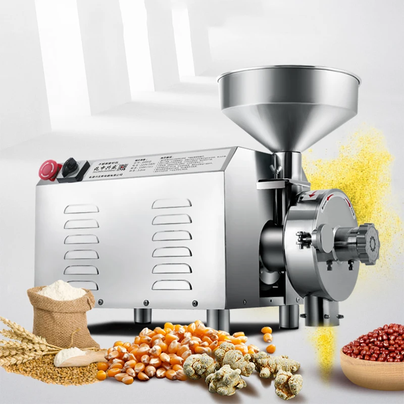 

50-120kg/h 3000W Electric Grain Grinder Commercial Grinding Machine for Dry Grain Soybean Corn Spice Herb Coffee Bean Wheat Rice