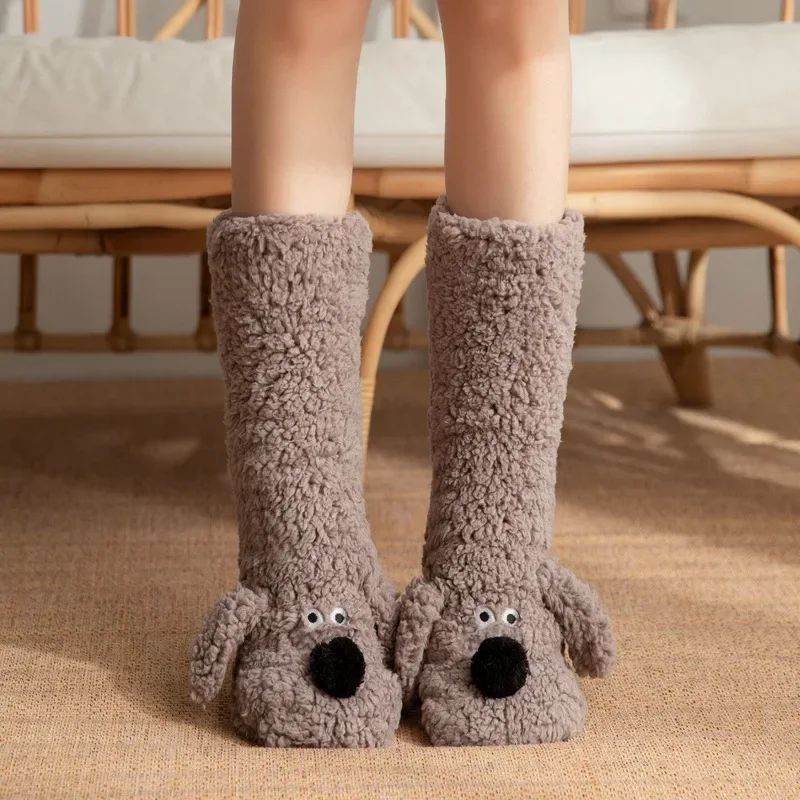 Cozy Fuzzy Lamb Socks for Girls - Soft, Non-Slip, Plush-Lined Winter Warmth with Cute Design, Perfect Christmas Gift