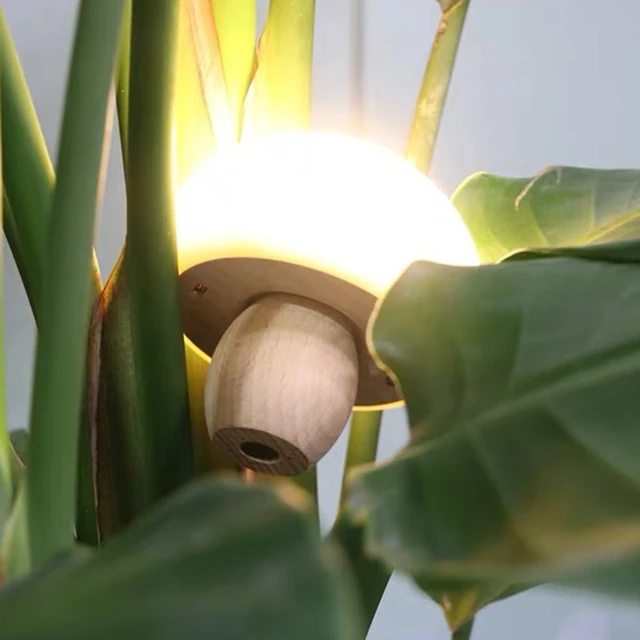 Gomba Alakú Led Éjszakai Könnyű Usb Újratölthető Hálószoba Ágy Melletti Szilikon Asztali Lámpa Ajándék Bükkfa Karácsonyi Dekoráció - Image 5