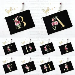 Merci Maîtresse School Gift for Teacher Balck Makeup Cosmetic Travel Bags Letter Canvas Wash Toiletry Pencil Bag Summer Bag
