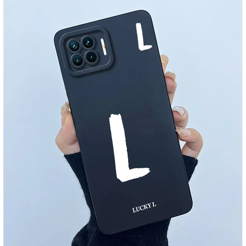 Lucky Initial Letter Couples Phone Bumper - Soft TPU Silicone Back Cover Case