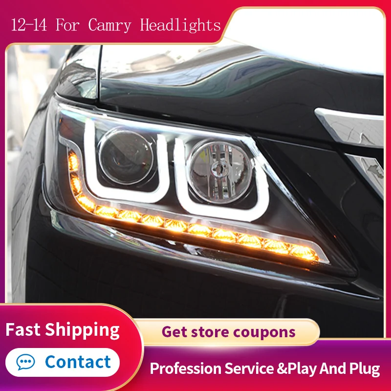 

Передние фары для Toyota Camry V50 2012-2014 Camry DRL дневные ходовые огни передние фары светодиодные Биксеноновые лампы Противотуманные фары s автомобильные аксессуары