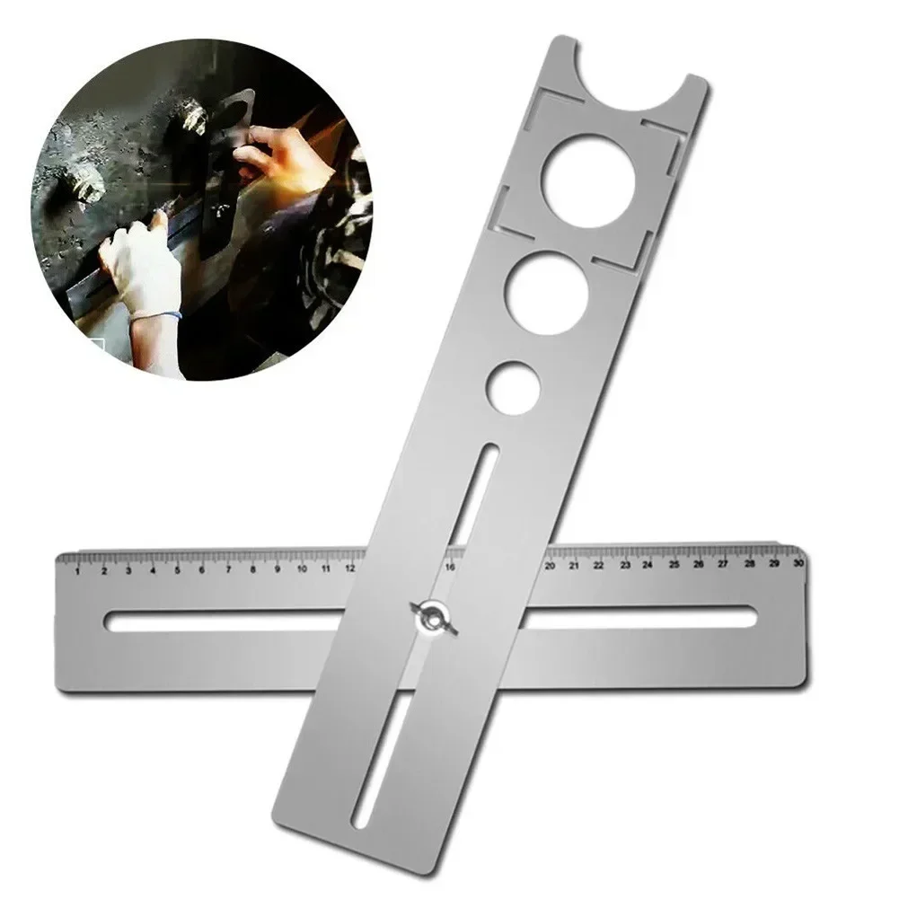 Multi-Functional Stainless Steel Ceramic Tile Hole Locator Ruler Adjustable Punching Hand Tool House Decorated Work 1pc tile hole locator