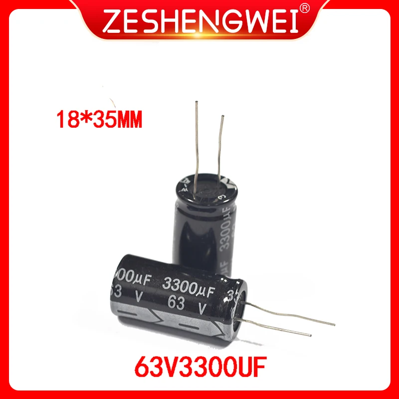 2PCS 63V3300UF Aluminum Electrolytic Capacitor 3300uF 63V 18*35mm NEW Electrolytic Capacitor Size：18x35