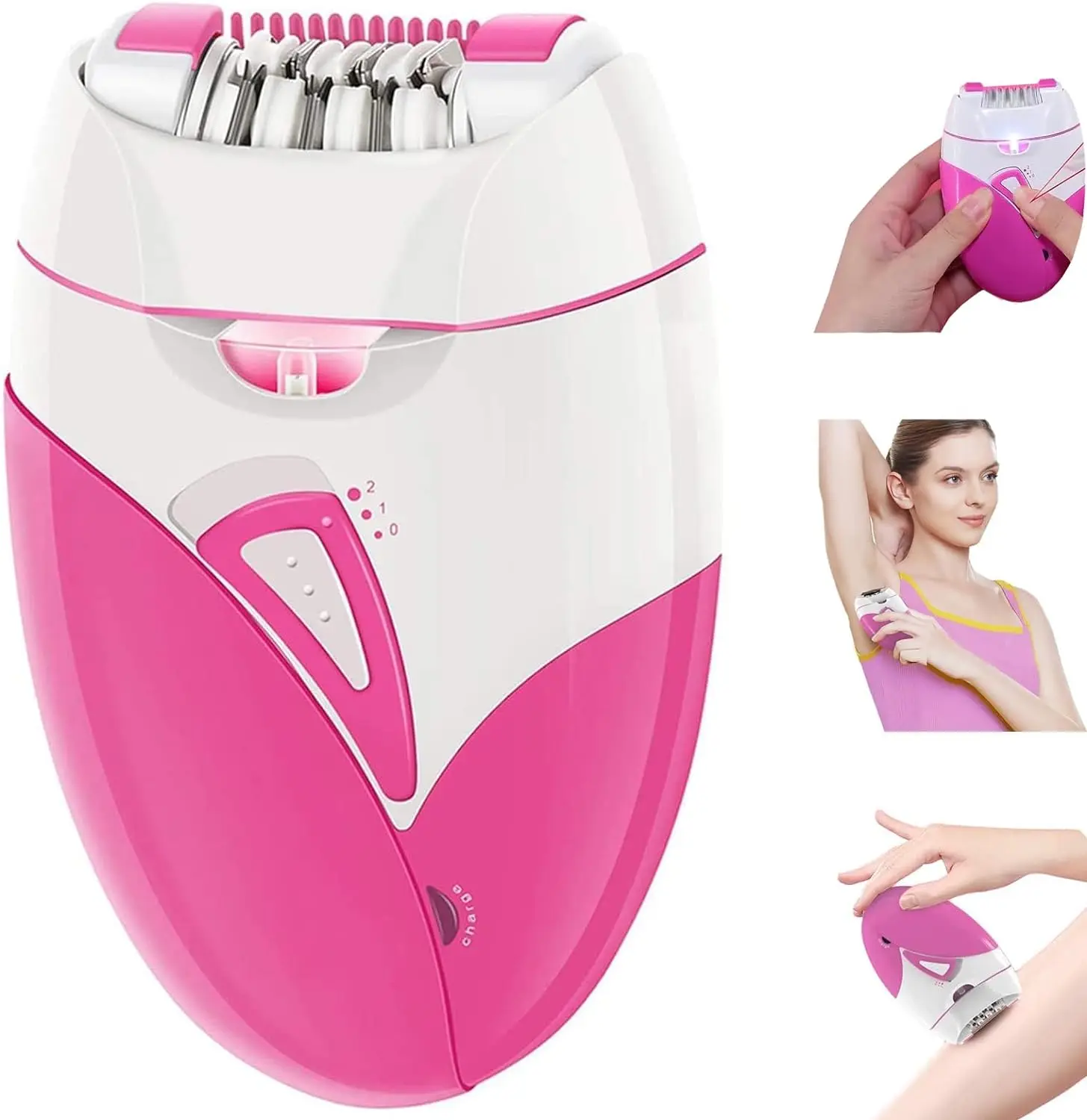 

Портативная Женская электрическая машинка для удаления волос Vaaweimei-Женская бритва и ножницы, безболезненный беспроводной эпилятор, удаление волос в подмышках, ногах и руках (розовый)