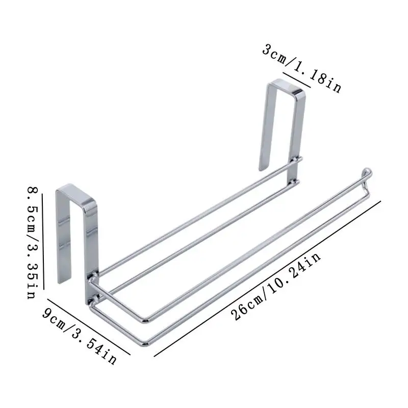 Cabinet Door Towel Holder Tissue Organizer Hanger Rack No Punch Kitchen Paper Towel Storage Organizer Hook For Bathroom