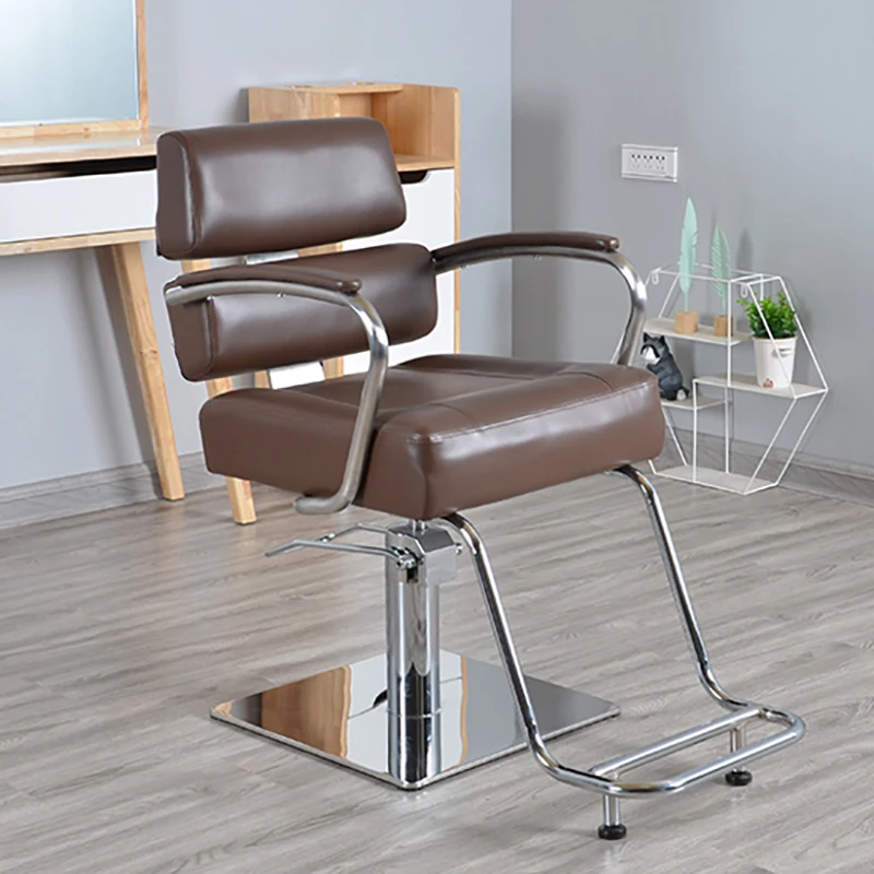 Luxury Swivel Pedicure Chair Leather Ergonomic Vintage Barber Chair Hairdressing Footrest Sedia Girevole Barber Equipment LJ50BC