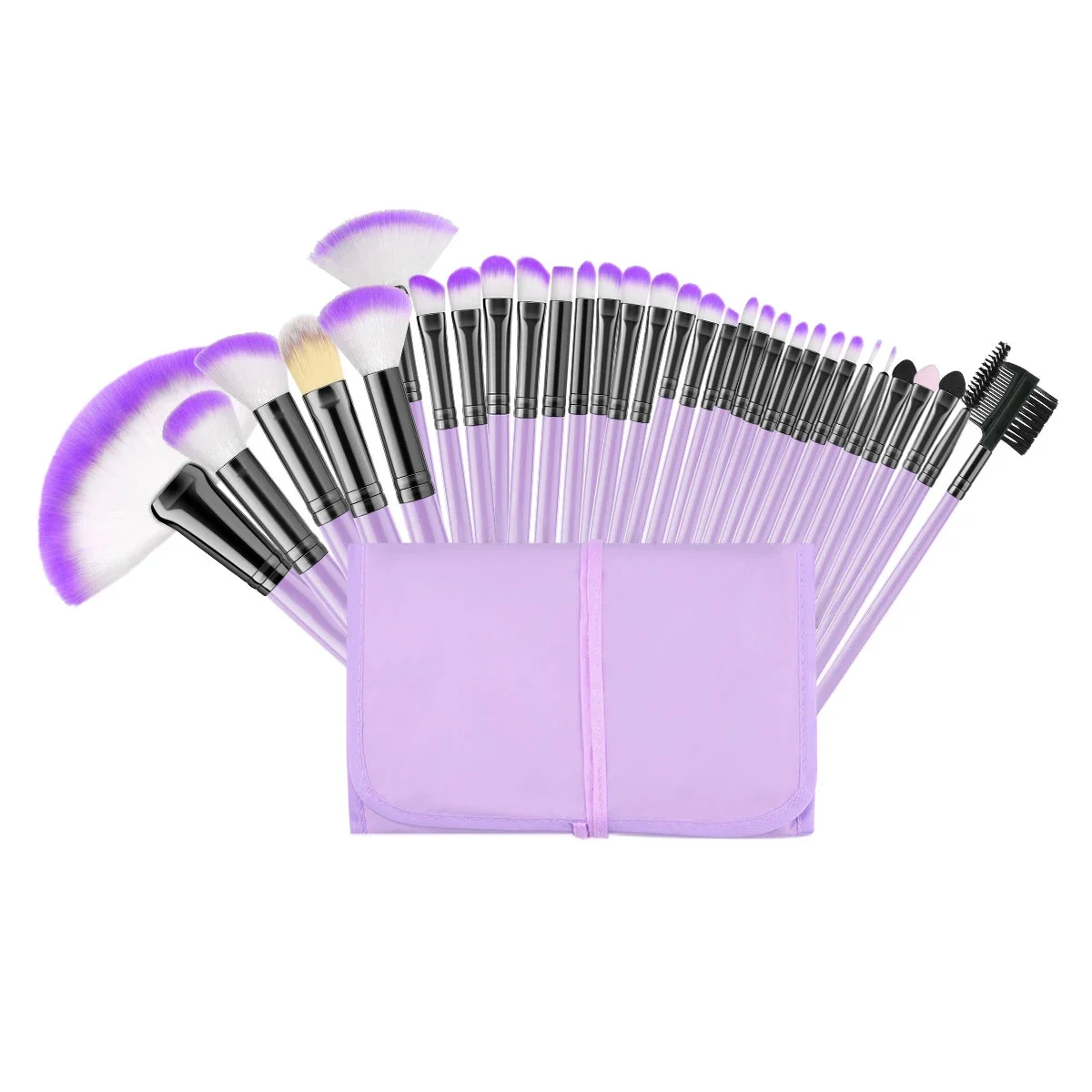 4x Fächer Make-up Pinsel Set – Weiche Bürsten Für Highlighter, Rouge & Puder