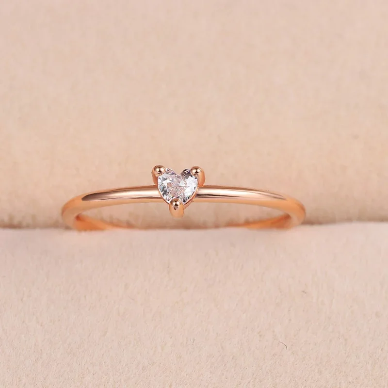 Women's Love Heart Zircon Stainless Steel Designer Jewelry Rings for Women Luxury Cute Romantic Accessories Christmas Gift 2