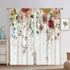 Modern Minimalist Wind Floral Curtains, Green Leaf Curtains,  Light Luxury Style, Home Living Room, Bedroom, Balcony Decor, 3D 1