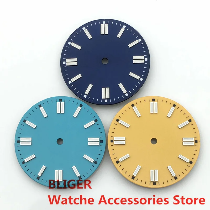 

BL 28.5mm/31mm Watch Dial Black Blue Green Red Yellow Green Luminous Fit NH35 NH36 ETA2824 2836 Miyota 8215 DG2813 3804 movement