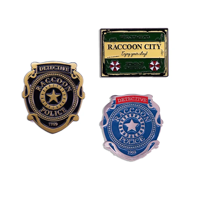 Action Movie Resident Evil Smalto Pin Detective Raccoon Spilla Game Badge Zaino Da Uomo Pin Accessori Di Abbigliamento