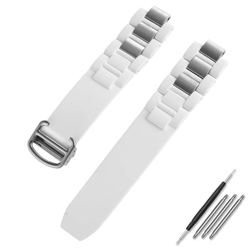 thumbnail image 1 of Correa de reloj de silicona de 20 mm x 10 mm para Cartier Chronoscaph W10198U2 W10125U2 W10197U2 W10184U2 Correa de reloj de goma, 1 of 5