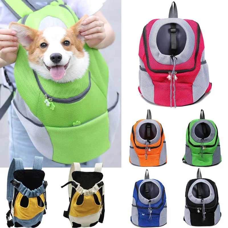 Portable Dog Carrier Backpack Breathable Mesh Cat Double Shoulder Carry Blanket for Pet Outdoor Travel Carrying Knapsack