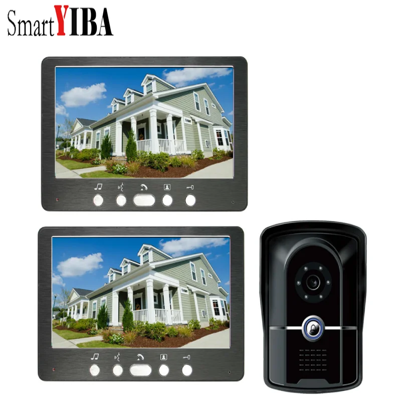 

SmartYIBA Video Doorbell for Private House Videophones Interphone 1 to 2 Monitors Kits Option 7" Color Screen Home Door Phone