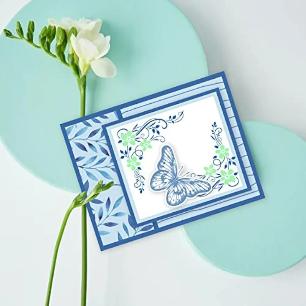 Butterfly Border Flower Lace Clear Silicone Stamps for Crafting and Scrapbooking