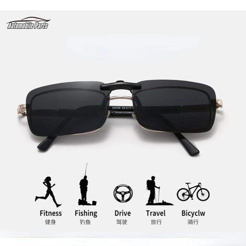 Flip-up Clip-on Sunglasses Polarized Sunglasses Metal Clip Rimless Prescription Glasses Driving Glasses 1 Pcs