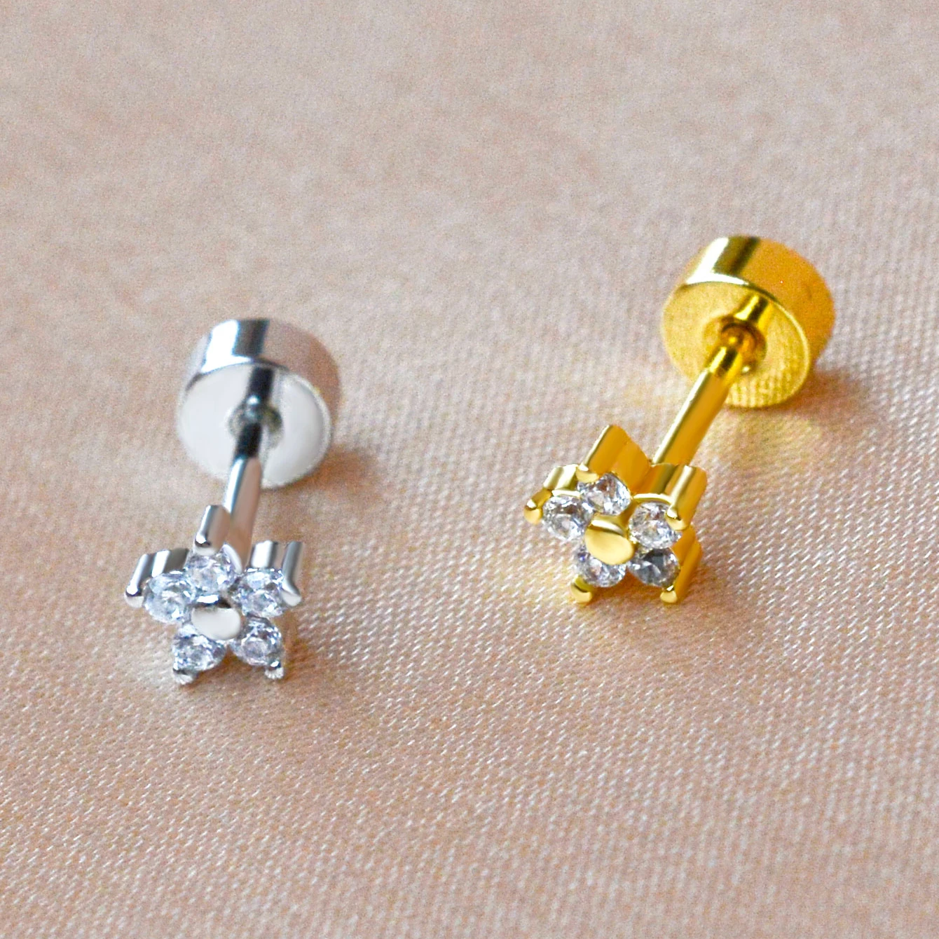 1Pcs 20G Stern Blume Helix Knorpel Ohrringe Edelstahl Zirkon Conch Rook Flache Tragus Stud Für Frauen körper Piercing Schmuck – Detail 18