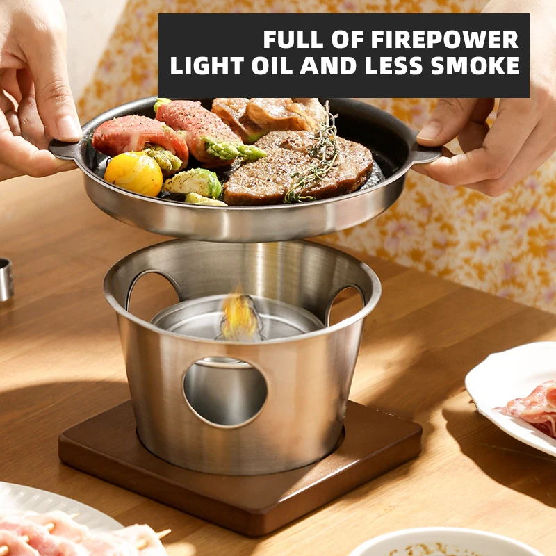Description Picture 3 of itemMini BBQ Grill Japanese Alcohol Stove One Person Home Smokeless Barbecue Grill Outdoor BBQ Oven Plate Roasting Cooker Meat Tools