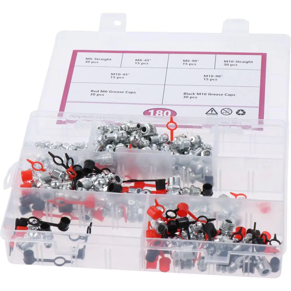 

180 шт. M6 M10 гидравлический фитинг 45 90 градусов Метрическая смазка фитинг оцинкованная сталь прямая смазка Zerks поломанный фитинг Zerk