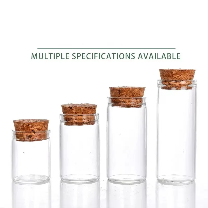 1X 5ml-14ml Mini Test Tube Glass Bottles with Cork Stopper Spice Sand Liquid Food Bottles Container Jars Vial DIY Craft Gift 5