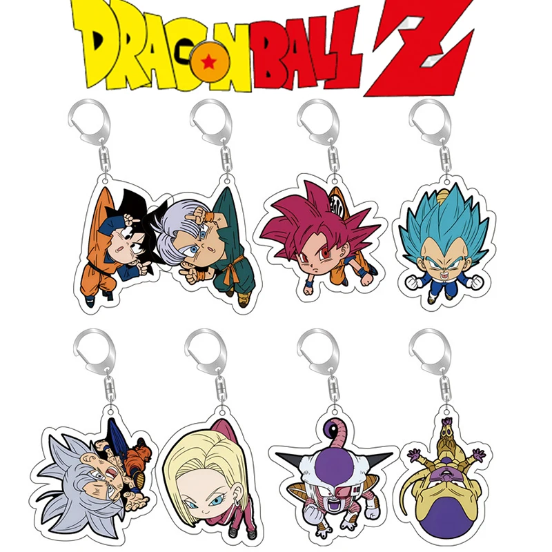 Hot Key Chain Dragon Ball Anime Acrylic Cute Kawaii Bag Pendant Keychains Key Ring Cartoon Car Keyring Jewelry Accessories Gifts
