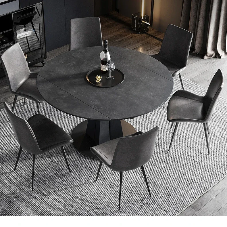Description Picture 4 of itemEuropean-Style Dining Room Sets Slab Round Dining Table Modern Minimalist Multi-Function Mesas De Jantar Hotel Furniture