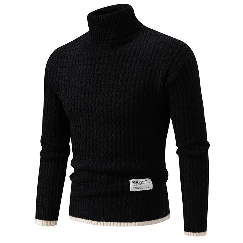 Christmas Red Pullover Sweaters Men's Sweater Knitted Turtleneck 2