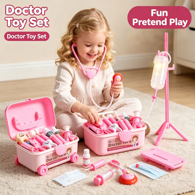 Doctor Nurse Role Play Set Medical Tools with Stethoscope & Injectors in A Pretend Play Trolley Box Ideal Gifts for KidsToys 1 Doctor Nurse Role Play Set Medical Tools with Stethoscope & Injectors in A Pretend Play Trolley Box Ideal Gifts for KidsToys 1
