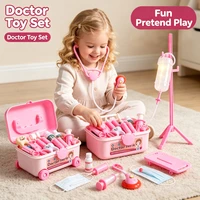 Doctor Nurse Role Play Set Medical Tools with Stethoscope & Injectors in A Pretend Play Trolley Box Ideal Gifts for KidsToys 1