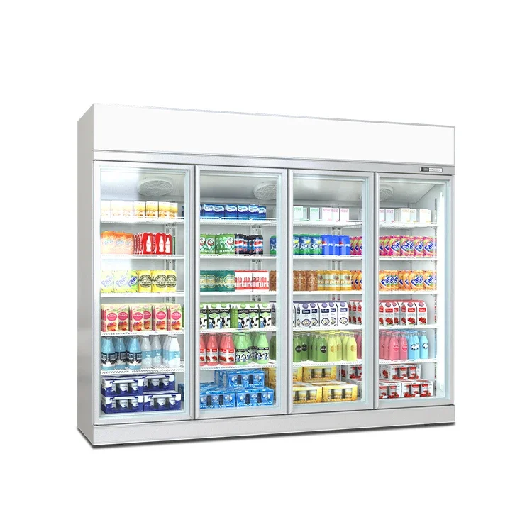 Vertical Large Capacity 4 Glass Door Display Cooler Beverage Refrigerators Fridge - Image 2