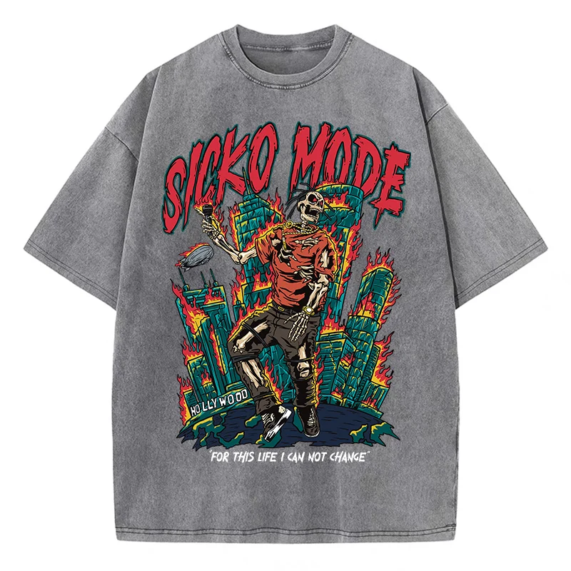 تي شيرت أمريكي عتيق للرجال ، ملابس الشارع ، قطن مغ...