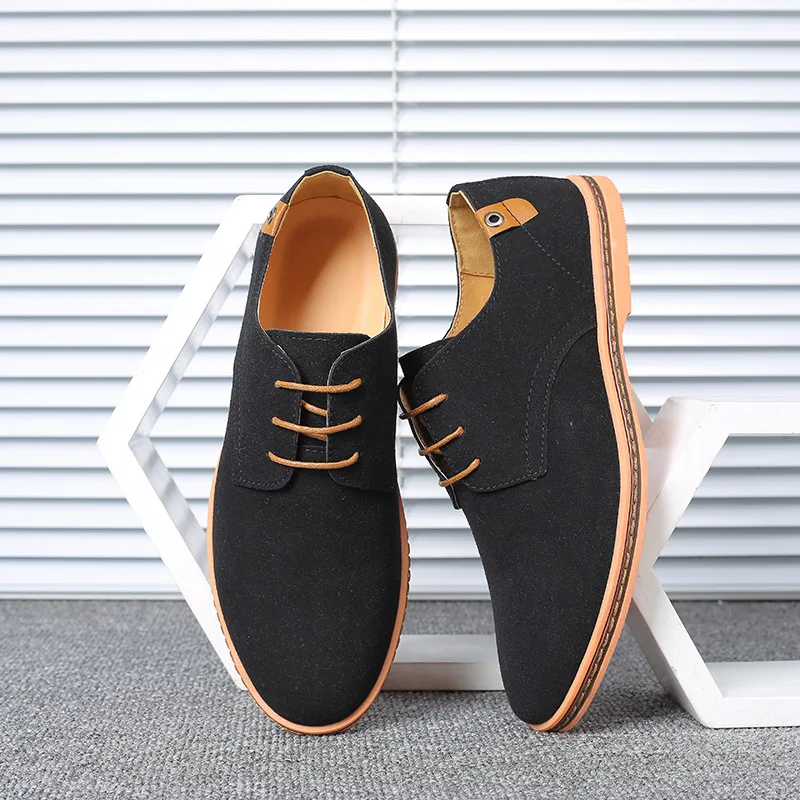 Spring Autumn Men's Casual Shoes Large Size 38-48 Man Matte Shoes Fashion British Male Bull Muscle Sole Business Dress Footwear