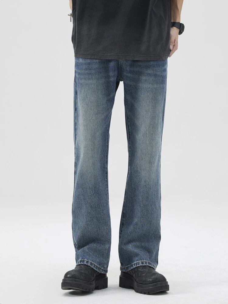 

Y2k Men's Jeans Four Seasons New Korean Streetwear Vintage Fashion Casual Loose Boot Cut Jeans Trousers Man Denim Pants