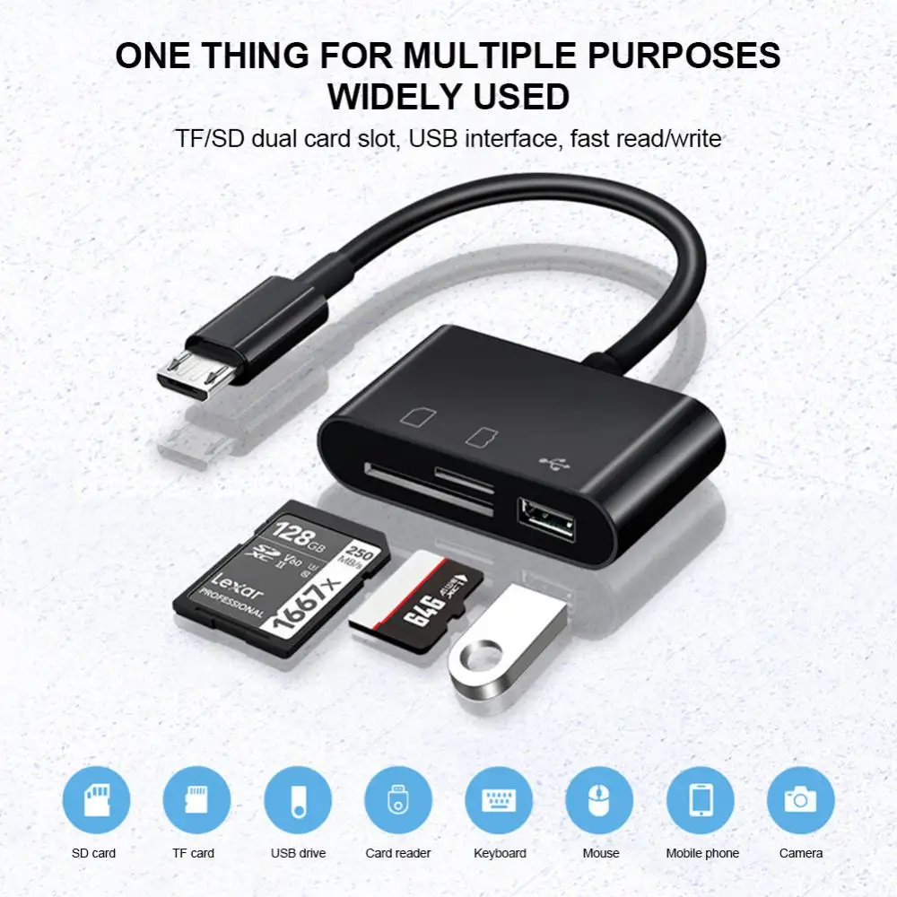 

3 In 1 USB/Type C Adapter C To Card Reader TF SD Memory Card Reader OTG Adpter PC Mobile Phone Laptop Multifunctional Adapters