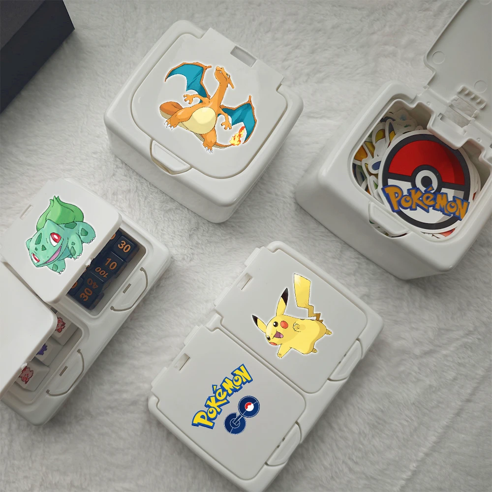 

Anime Pokemon Pop Up Flip Lid Mini Desktop Storage Box Cotton Swab Toothpick Medicine Container Pikachu Charizard Mewtwo Box