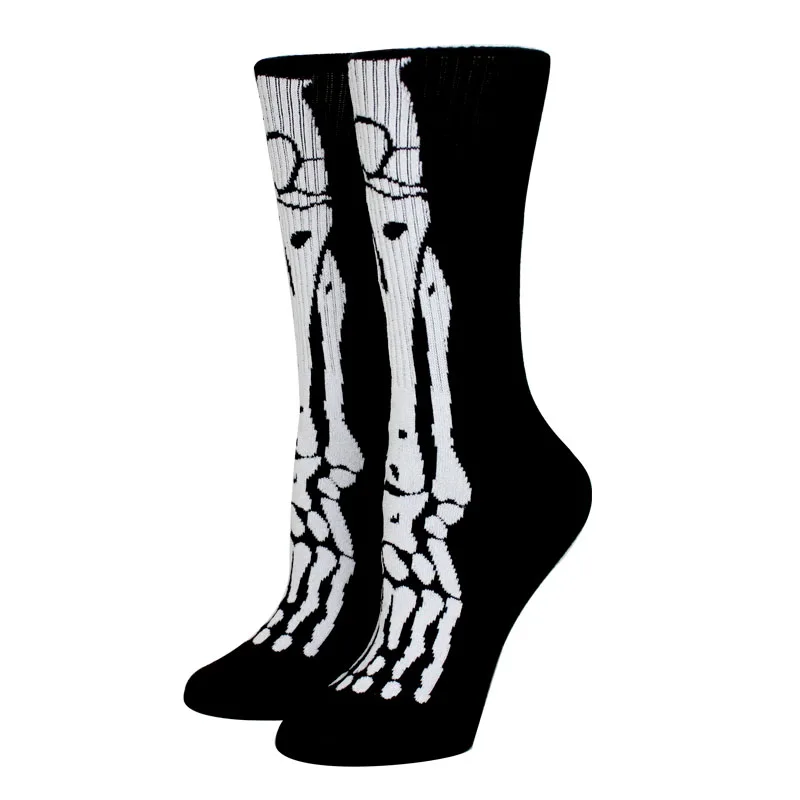 New Casual Women Socks Halloween Socks creative Cosplay Long Socks Bone web Men Socks Black/White Socks Couple socks Size 37-44