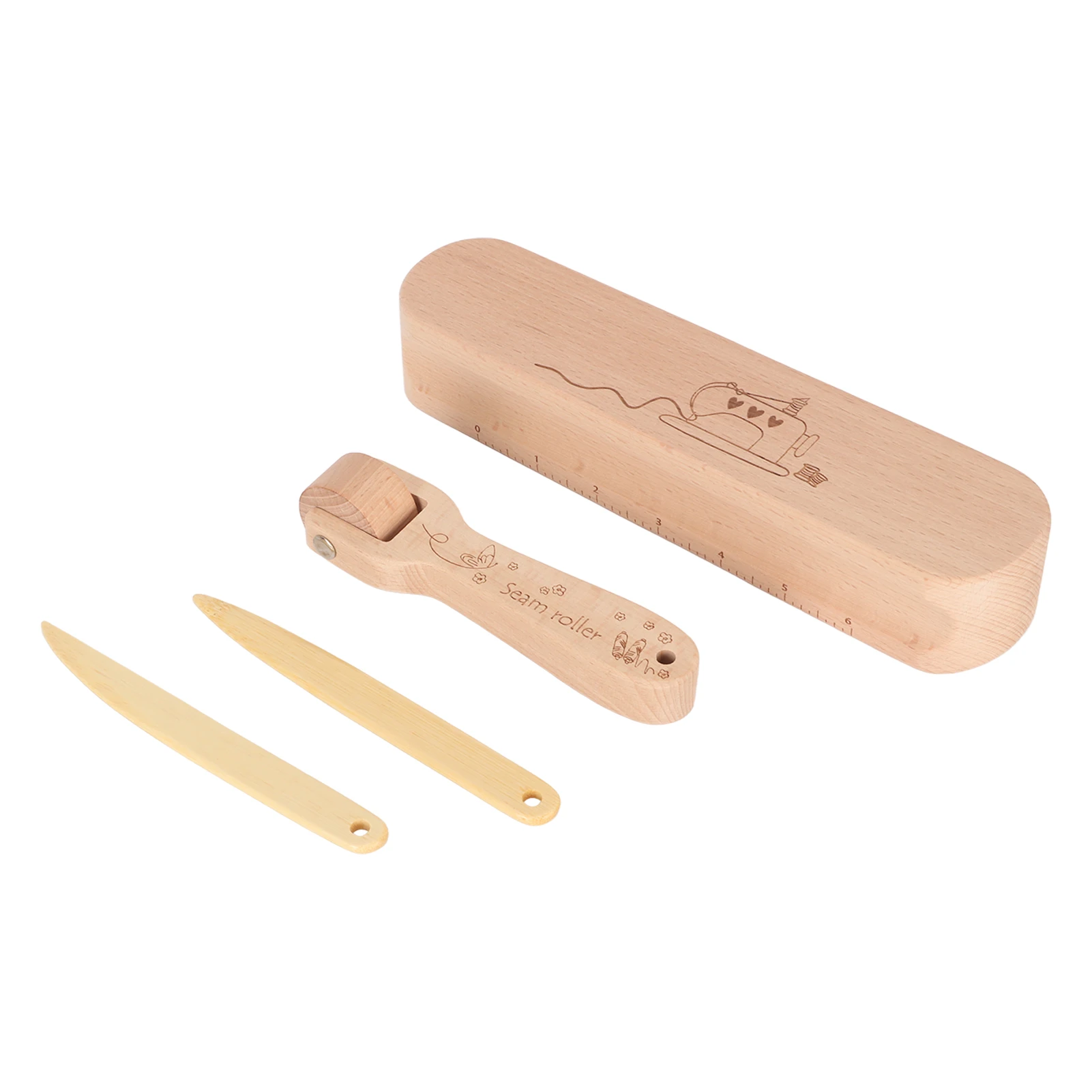 Description Picture 4 of itemTailor Clapper Set Simple Operation Wooden Widely Used Finely Polished Point Turner Sewing Tool for Craftsman for Embroidery