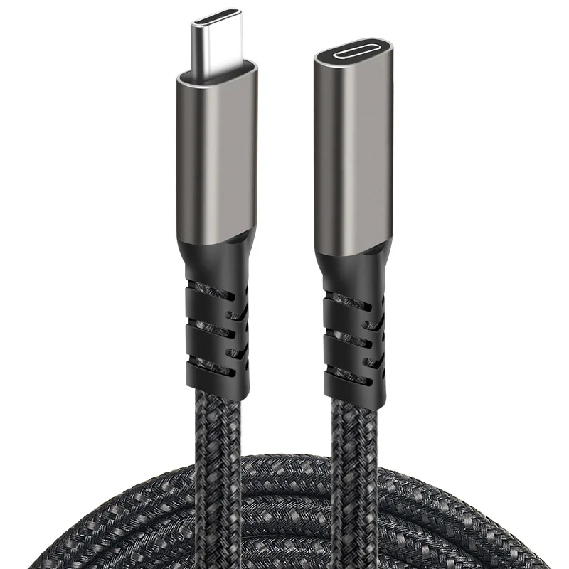 

Type-c extension cable normal female conversion cable USB3.2 male to female gun color aluminum case braided cable