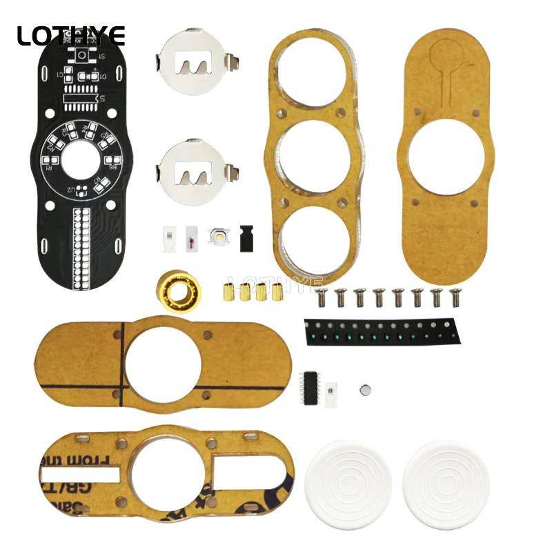 LED Flashing Finger Rotate making Kit 2 Leaf Fidget Top SMD Fun DIY Electronic Kit 51 Microcontroller Circuit Board Hall Element