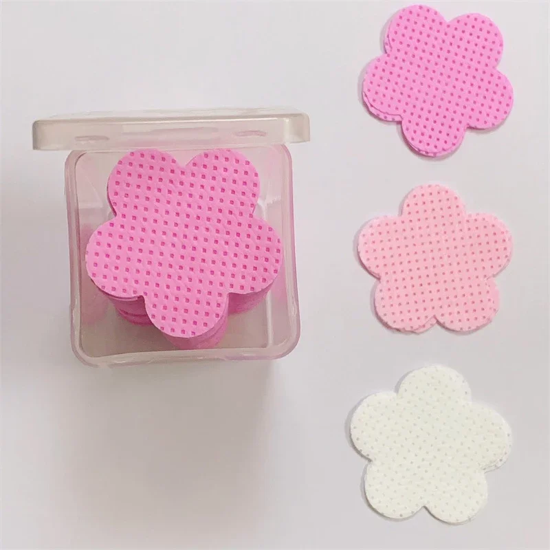 200Pcs Lint Free Nail Wipes Polish Remover Flower Shape Nail Polish Remover UV Gel Tips Remover Manicure Cleaner Cotton Pad