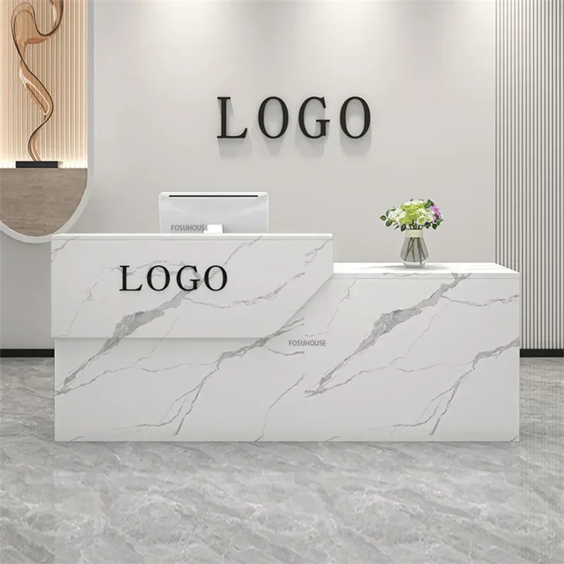 Modern Clothing Store Beauty Salon Barber Shop Checkout Counter Minimalist Company Front Desk Reception Desks Bar Counter Table