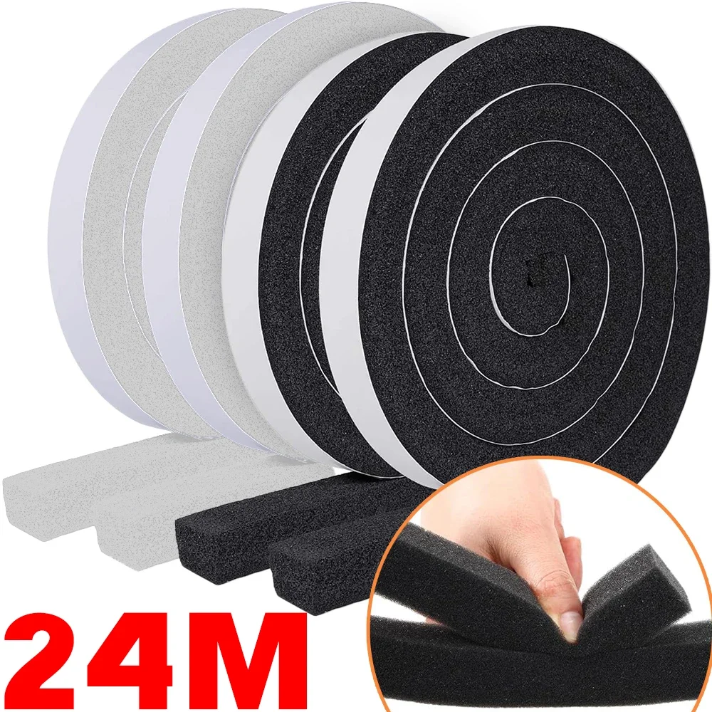 Sealing Strip Foam Window Sealing Strip Weather Stripping Door High Resilience Seal Tape Self-Adhesive Soundproof Windproof Insulation Strips